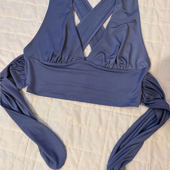 Urban Outfitters Halter Top 70s inspired Blue, Coquette girl, Top, Size Small - Picture 5 of 13